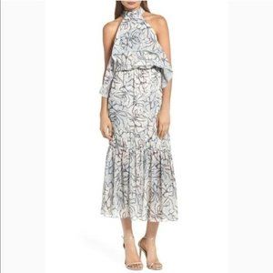 Anthropologie Foxie Doxie Floral Halter Maxi Dress